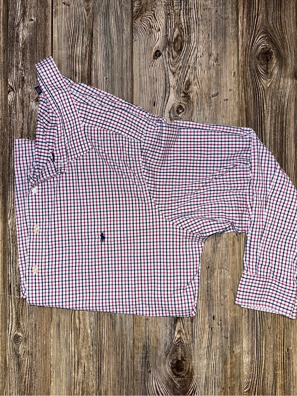 Polo Ralph Lauren Men's Navy & Red Windowpane Check Button-Down Shirt Size 3XB